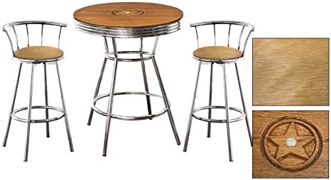 Amazon Com Custom Oak Bar Table Set Features An Indian Coin