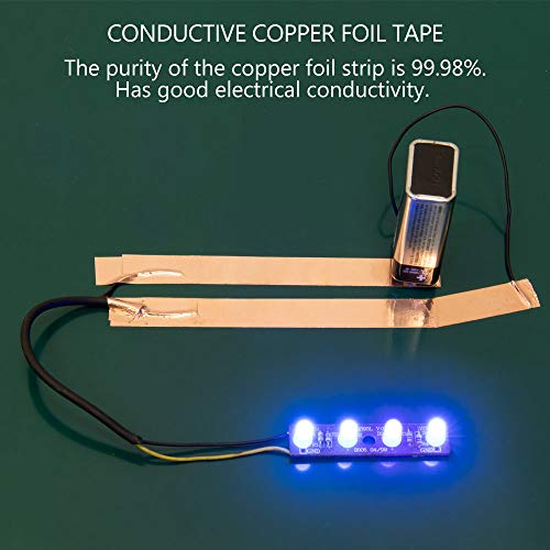 Copper Foil Tape with Conductive Adhesive, for EMI Shielding, Guitar, Soldering, Electrical Repairs, Paper Circuits, Crafts, Grounding - Thumbnail 4
