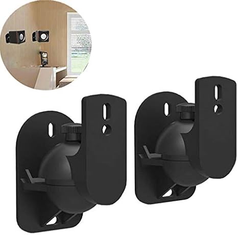PERLESMITH Universal Speaker Wall Mounts (5-Pack) - Adjustable Tilt & Swivel, Holds Up To 8lbs, For Indoor/Outdoor Surround Sound Speakers