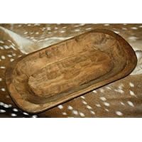 JumpingLight Carved Wooden Dough Bowl Primitive Wood Trencher Tray Rustic Home Decor 22 inch Cast Iron Decor for Vintage Industrial Home Accessory Decorative Gift