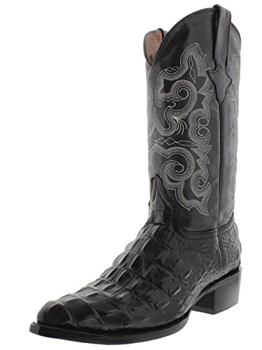 black croc western boots