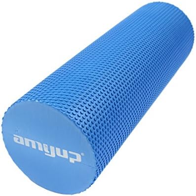Amyup High Density Foam Roller in Color Blue, Yoga Roller Surface with Massage Floating Point, Perfect for Yoga Pilates Therapy, 18 Inches Long
