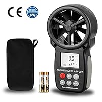 AOPUTTRIVER Digital Anemometer Handheld - MAX Up to 69mph,Wind Speed Meter Gauges for Measuring Air Flow,Temperature and Wind Chill with Backlit and Max/Min Data Record (Tripod Included)