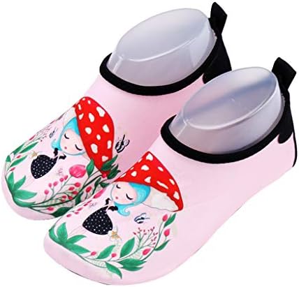 Fendiy Toddler Kids Beach Shoes Swim Water Shoes Toddler Shoes Cartoon Mushroom Girl Floral Quick-Dry Breathable Non-Slip Sole Barefoot Aqua Socks Pool Surfing Sport