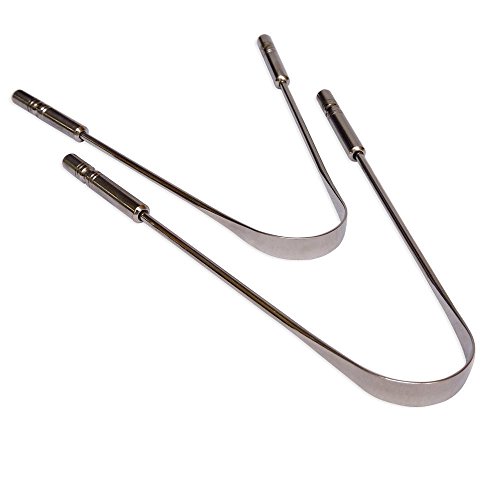 Tongue Cleaner Scraper, Medical Surgical Grade Stainless Steel Metal Tongue Sweeper Dentist Recommended Used for Oral Bacteria Inhibiting and Eliminates Bad Breath by MOTYYA (2pack) - Thumbnail 6
