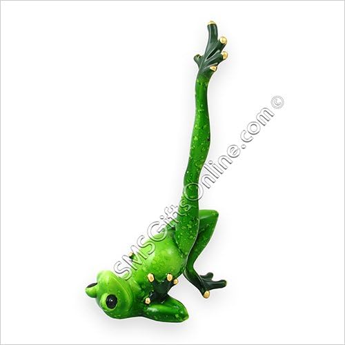 SMS Gifts Ceramic Green Tropical Yoga Long Leg Frog - B