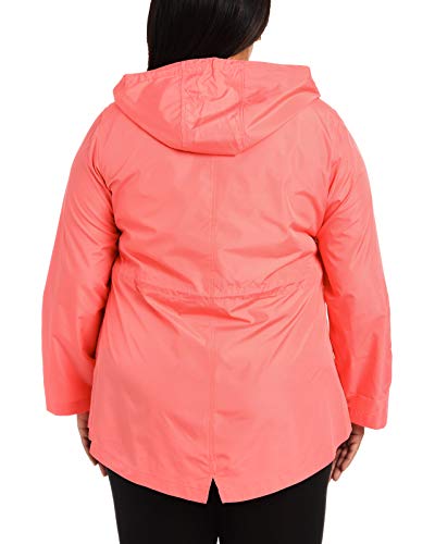 Details Women's Plus Size Packable Anorak Jacket, Coral Lipstick, 2X