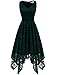 Dressystar Women's Vintage Lace V-Neck Asymmetrical Handkerchief Hem Cocktail Formal Swing Dress