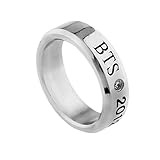 Bosunshine Kpop BTS Bangtan Boys Wanna ONE Member Accessories Titanium Birthday Ring Necklace