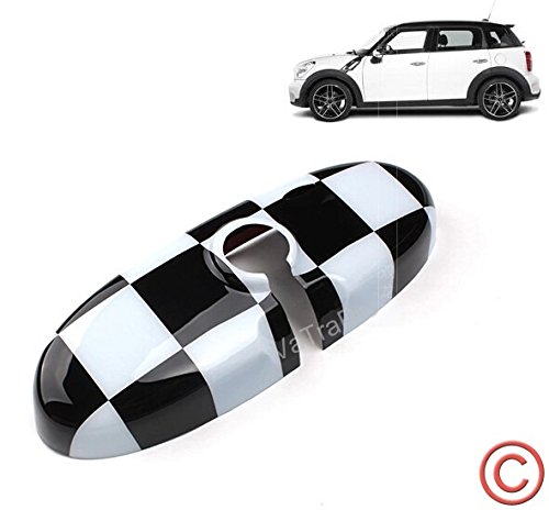 Zorratin Checkered Checkerboard Patter Interior Rear View Mirror Cover Decal for 2007-2014 BMW MINI Cooper R55 R56 R57 etc (For Standard Mirror w/o Auto Dim nor Garage Opener)