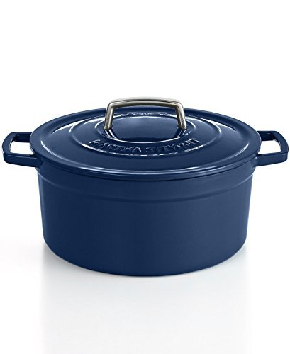Martha Stewart Collection, Collector's Enameled Cast Iron 6 Quart Round Casserole, BLUEBERRY