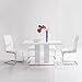 ARMEN LIVING Amanda Side Upholster Chrome White Finish Kitchen & Dining Chair-Set of 2