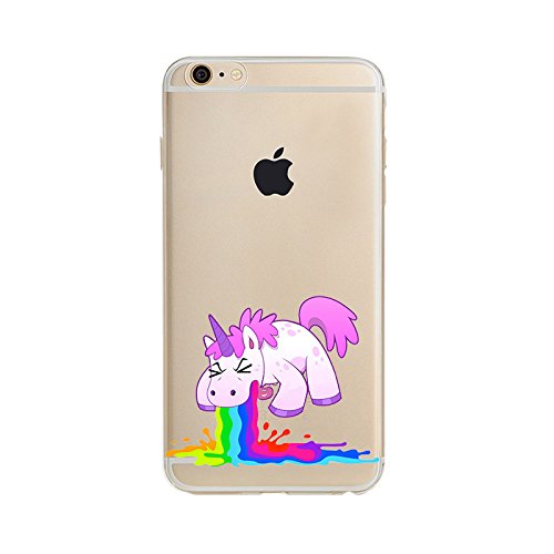 iPhone plus Case, ThePhoneCaseCo Clear Premium iPhone plus Case  Soft TPU [Scratch Resistant) Cover Cases Apple iPhone +Plus Unicorn  Rainbow