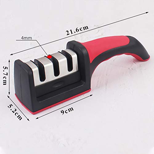Household Sharpener Stone, Portable Sharpener Kitchen for Straight and Serrated Knives 3 Stage with Diomand Abrasive