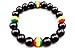 Lingduan Jamaican Rasta Bracelet And Necklace Set - Handmade Jewelry - Flag Of Jamaica Tricolor Bracelet Men Women Fashion Jewelry