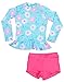 Little Girls Kids 2 Piece Long Sleeve Swimwear Floral UV Sun Protection Rash Guards Swimsuit Bathing Suits