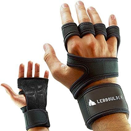 LEBBOULDER Workout Gloves, Weight Lifting Gloves With Wrist Support For Fitness, Wod, Gym Cross Training & Powerlifting - Silicone Padding To Avoid Calluses - Suits Men & Women, Strong Grip
