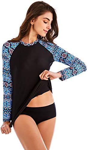 Taylover Women's Long Sleeve Rash Vest Sport Rash Guard Swimwear Tops UPF 50+