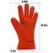 Oven Mitts Silicone Smoker Heat Resistant BBQ Grilling Gloves Safe Handling of Hot Food, Pots and Pans for Cooking Baking Meat Handling Barbecue Potholder-Orange