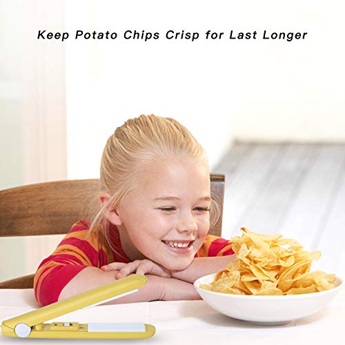 KARIDGE Mini Handheld Heat Bag Sealer for Airtight Food Storage Saver, Portable Hand Pressure Sealing Machine with 45 inches Cable, Reseal Potato Chip Snack Bags, Household Appliances for Kitchen - Pink