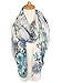 GERINLY Blue Turquoise Scarf Shawl Peony Print Beach Wrap Pretty Scarves for Women Hawaii Head Cover for Travel