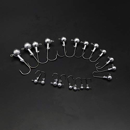 Angelhaken 1g 1,5 g 2g 3,5 g 5g 7g 10g 14g 20g 50pcs / Box Jigkopf Angelhaken Gummifischrute High Carbon Stahl… – Bild 4