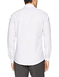Brand - Camisa de vestir de rayas slim fit para hombre BOTÓN ABAJO, algodón Supima sin hierro
