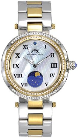 Porsamo Bleu South Sea Crystal Moon Ladies' watch with blue Swarovski crystal; Silver &amp; Gold tone 108FSSM