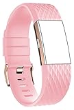 DB for Fitbit Charge 2 Bands Rose Gold Buckle,Charge 2 Sport Replacement Bands Lavender, Fitbit Charge 2 Accessory Wristbands Large