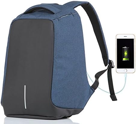 janshot Backpack Anti-theft 17 Inch Water Repellent Travel School Business Work Lightweight Laptop Book Ipad Backpack (Blue)