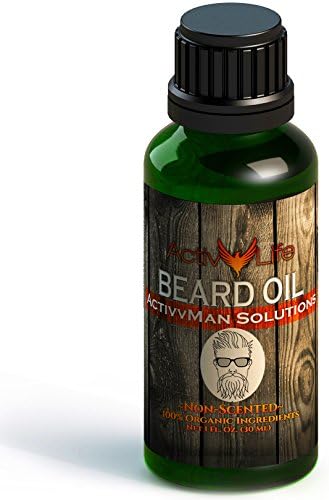 Beard Oil &amp; Conditioner - 100% Organic Vitamin Rich Oils, Conditions and Tames while Promoting Beard Growth, Relieves Itchy Skin &amp; Softens Coarse Hair (Non-Scented)