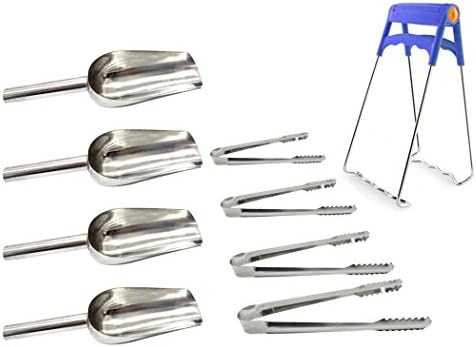 Tongs Scoops-THREE TO ONE Stainless steel 4 PCS Sweet Candy Scoops Ice Tongs Bowl Clip Plate Gripper For Buffet BBQ bar parties
