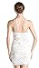 Miss ord Women's Bra Sleeveless Strappy Mini Dress with Lace Beige Small