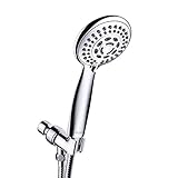 CLOFY 5-Setting Handheld Shower Head with Stainless Steel Hose, Full-Chrome Finsh Hand Shower