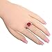 Psiroy 925 Sterling Silver Plated Round Simulated Ruby Spinel Solitaire Promise Ring Size 10