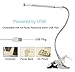 Topwell LED Eye-Care Clip Desk Lamp,Flexible Sturdy Gooseneck Desk Light,3 Modes Dimmable Table Lamp,6W,360°USB Light+a Adapter(Included),for Reading,Study,in College,Domitory,Bedroom(White)