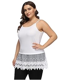 Hanna Nikole - Camisola de encaje para mujer, tamaño grande, con capas, con extensor