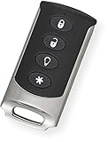 Interlogix TX-E101 Wireless 4-Button Chrome Keyfob; LED Confirmation of Wireless Signal Transmission; Arm, Disarm and Two Programmable Buttons; Replaceable Battery; Durable Silk-screened Button Labels