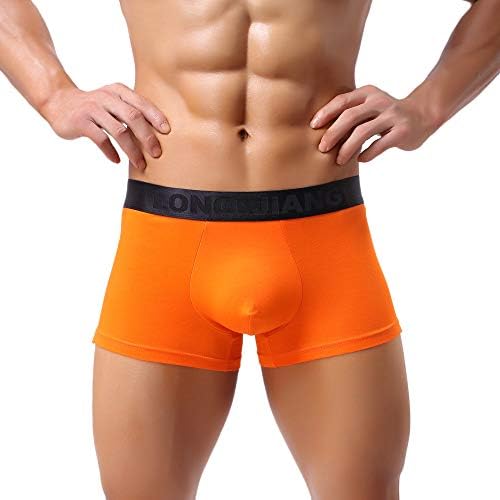 Men Underwear -Men's Fashion Letter Printed Boxer Brief Bulge Pouch Underpant Modal Soft U Convex Plain Short
