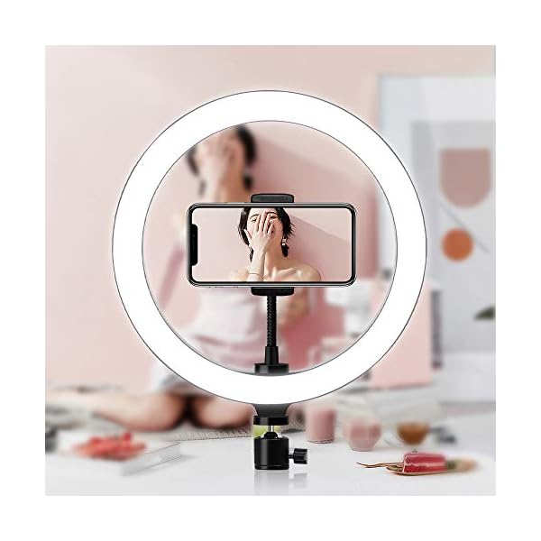 Thlevel LED Ringlicht Ringleuchte mit Stativ 10.2" Dimmbar USB Anschluss für schöne Fotos oder Videosschooting Live Streaming Portrait Schminken usw – Bild 3