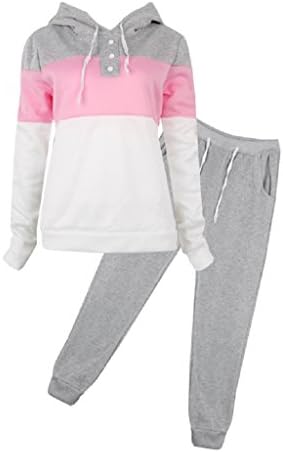 SCASTOE 2Pcs Womens Hoodies Sport Tops Pants Tracksuit Sweatshirt Sweat Suit Jogging Set