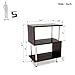 Bestier Side Table 3 Tier S-Shaped, Small Nightstand Bedside Table End Table with Storage Shelves for Bedroom, Sofa Table Coffee Table, Modern Design, Easy Assemble and Sturdy