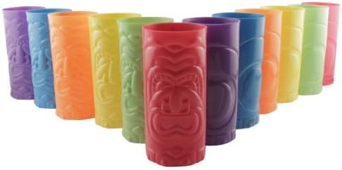 12 Assorted Plastic Tiki Mugs by Tiki Zone