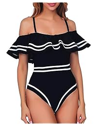 Bañador para dama (1 pieza), diseño vintage, color azul marino