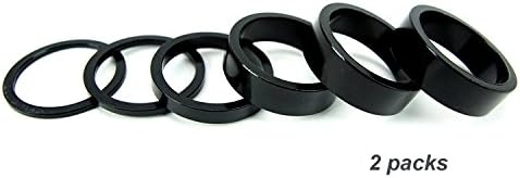 The Flying Wheels Headset Spacer Aluminium Alloy Bicycle Stem Headset Spacer Fit 1 1/8-Inch Stem 2mm 3mm 5mm 10mm x 3 (12 pieces set, 12)