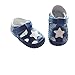Baby Boys Girls Genuine Leather Soft Bottom Sandals First Walkers Shoes (12.5cm(12-18months), Blue)