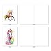 The Best Card Company Assorted Watercolor Animal Blank Greeting Card Box Set - Incl. 10 Unique Notecards Designs + Envelopes, Thank You, Invitations, More - Funky Rainbow Unicorns AM6748OCB-B1x10