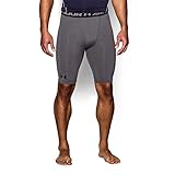 Under Armour Men's HeatGear Armour Compression Shorts - Long, Carbon Heather/Black, Large