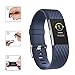 POY Replacement Bands Compatible for Fitbit Charge 2, Classic & Special Edition Sport Wristbands, Large Navy, 1PC