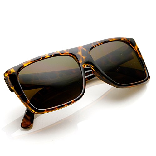 zeroUV - Classic Old School Eazy E Square Flat Top OG Loc Sunglasses (Tortoise / Brown)